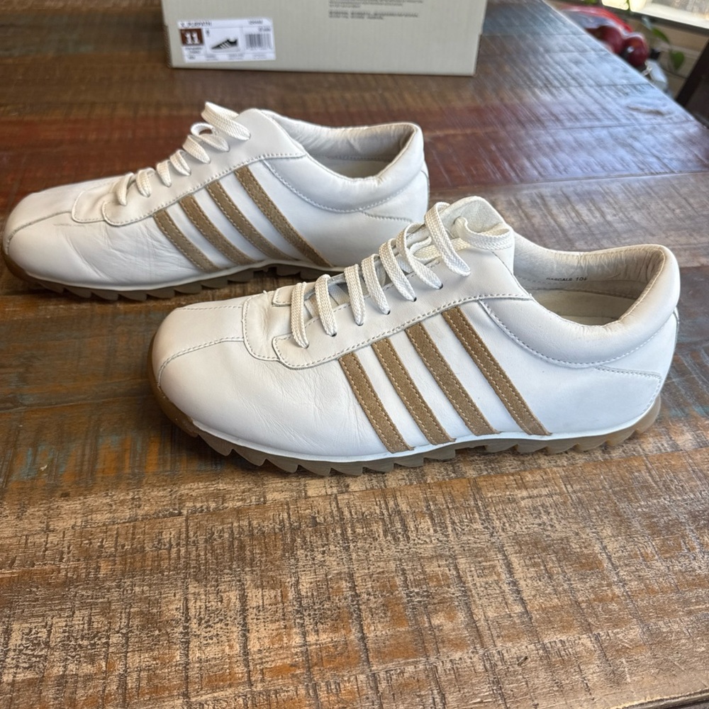 Vintage Y2K Steve Madden Rascals Leather White Shoes Men's Size 10.5